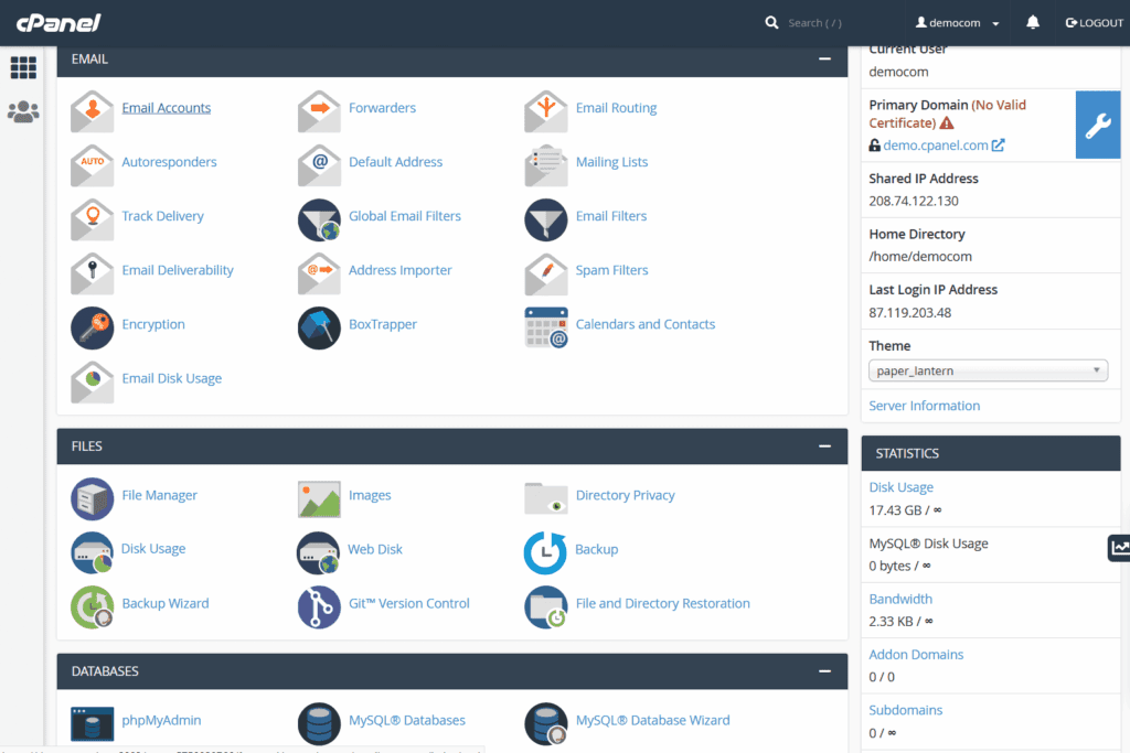cPAnel View